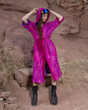 Women's Festival Kimono | Metallic Pink Butterfly