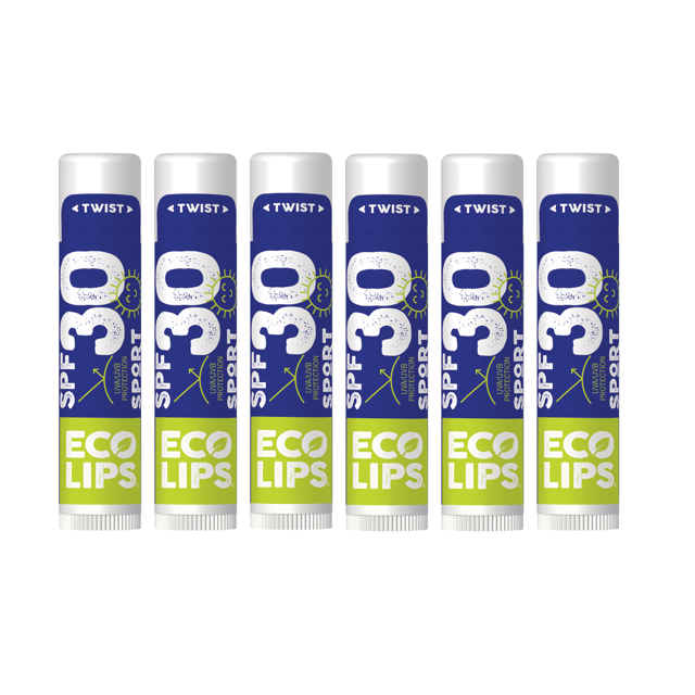 Classic Plant Pod® Sport Broad Spectrum SPF 30 Sunscreen Lip Balm, 6 Pack