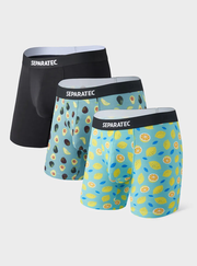 Shark and Lemon Printed Bamboo Rayon Boxer Briefs 3 Pack