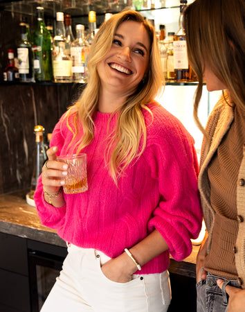 Eloise Wool Sweater: Hot Pink
