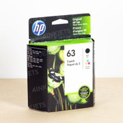 Original HP L0R46AN Black and Tri-color Ink, 63 2-Pack