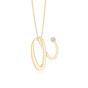 Bezel Set Diamond Lowercase "A" Initial Pendant