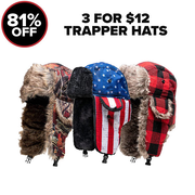 3 FOR $12 TRAPPER HATS