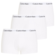 3-Pack Low-Rise Cotton Stretch Boxer Trunks, White