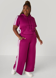 Wide Leg Striped Track Pants