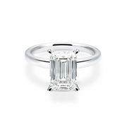 3 ct. Emerald Diamond Solitaire Ring in 14k White Gold