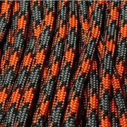 550 Paracord Orange Gray (Orange Gray w/Black) Made in the USA Nylon/Nylon (100 ft)
