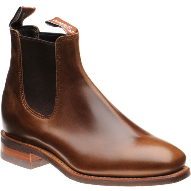 RM Williams Comfort Craftsman rubber-soled Chelsea boots in caramel calf from Herring Shoes