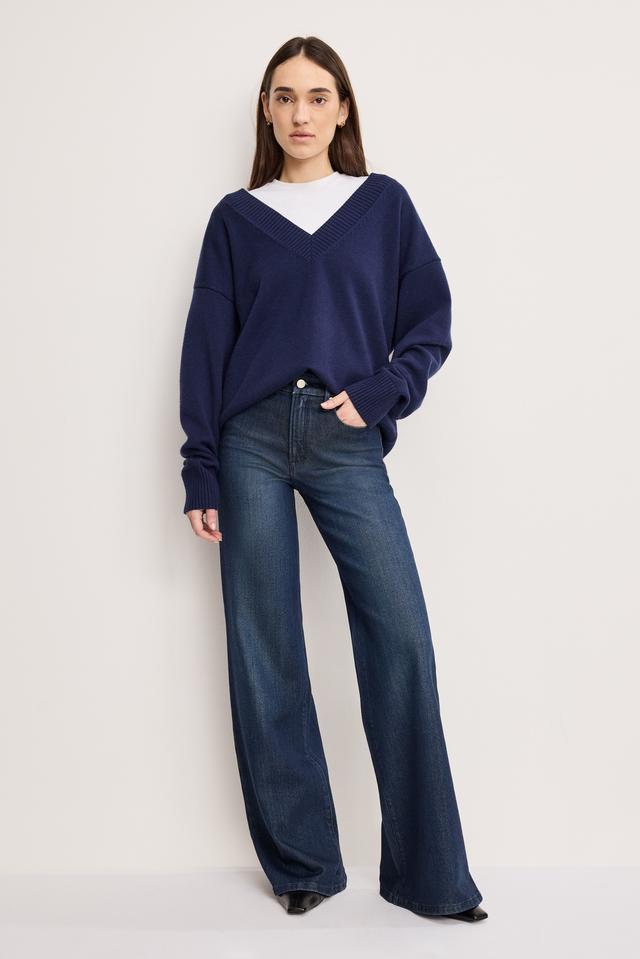 SOFT-TECH GOOD WAIST PALAZZO JEANS | INDIGO501