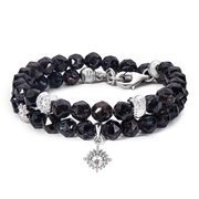 Double Wrap 6mm Nuummite Bracelet