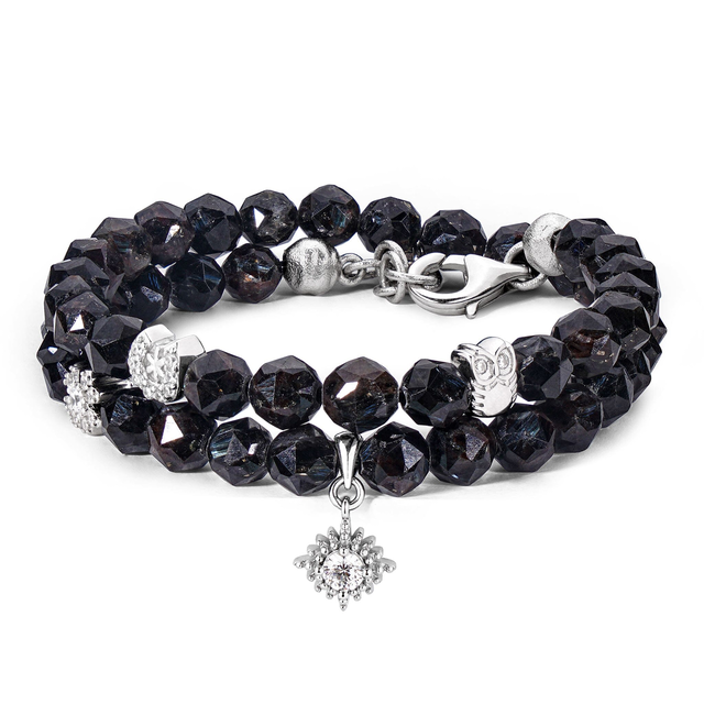 Double Wrap 6mm Nuummite Bracelet