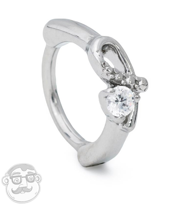 14G Coil CZ Belly Button Clicker