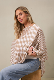 Almondine Chequer Nursing Cover