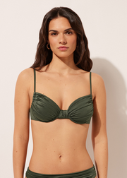 Balconette Swimsuit Top Shiny Satin