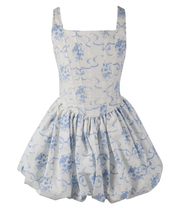 Flowers By Zoe Blue Floral Bow Bubble Dress