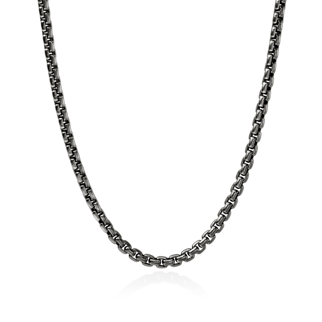 Box Chain Necklace, Dark Silver, 6MM|NM98810SMBRD