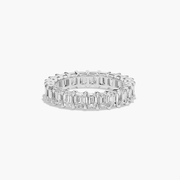 Eternity Ring With 3 CTW Emerald Cut Lab-Grown Diamonds In 14K White Gold (4.00mm)
