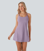 Softlyzero™ Plush Molded Cups Adjustable Strap Backless Dance Active Dress-Easy Peezy Edition-D/DD/DDD/F Cups