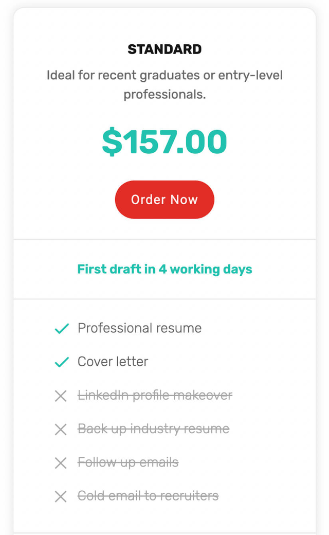 Standard Resume Writing Package