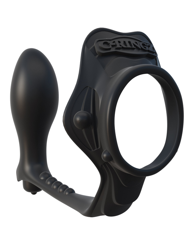Fantasy C-ringz Rock Hard Ass-gasm Vibrating Ring - Black