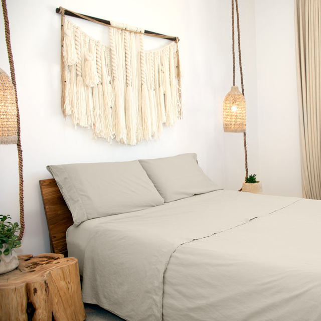 Relaxed Cotton Sateen Sheet Set Flax Linen