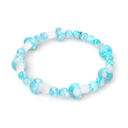 Sky Blue | .925 Sterling Silver | Deluxe Firefly Glass Mushroom Bracelet