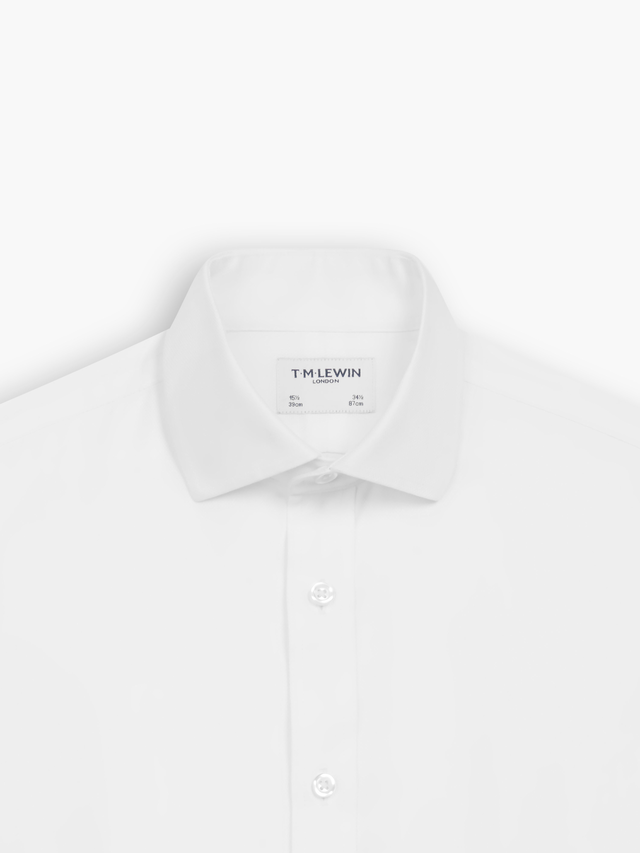 Non-Iron White Oxford Fitted Single Cuff Classic Collar Shirt