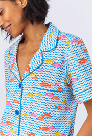 Marina Grande Short Sleeve Classic Stretch Jersey Cropped PJ Set