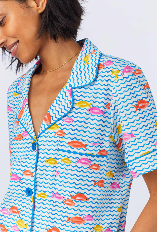 Marina Grande Short Sleeve Classic Stretch Jersey Cropped PJ Set