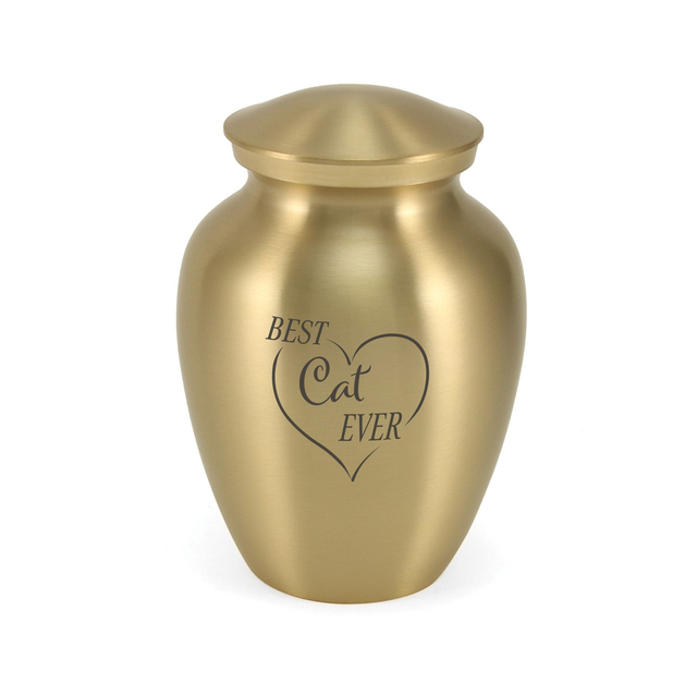 Classic Expressions: "Best Cat Ever" Bronze Pet Urn in Petite