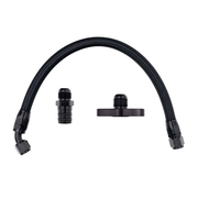 FSD 2003+ 2nd Gen Swap Turbo Drain Kit Manifold Flipped Up Black Braided