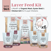 Layer Feed Kit | 1 Month of Organic Feed, Grit & Oyster Shell for 6 Layers