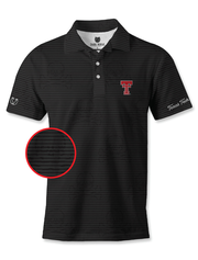 Texas Tech Dark Horse Leach Era "Skull Fade" Premium Black Polo