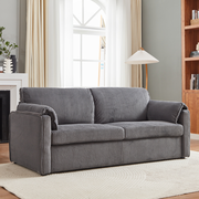 Walker Edison | Futon Grey Corduroy Pull Out Sleeper Sofa Bed