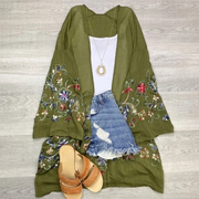 Long sleeve Embroidered Summer Cardigan kimono / Kimonos boho chic Cover-up