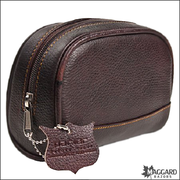 Parker Deluxe Leather Travel Shaving Bag, Small