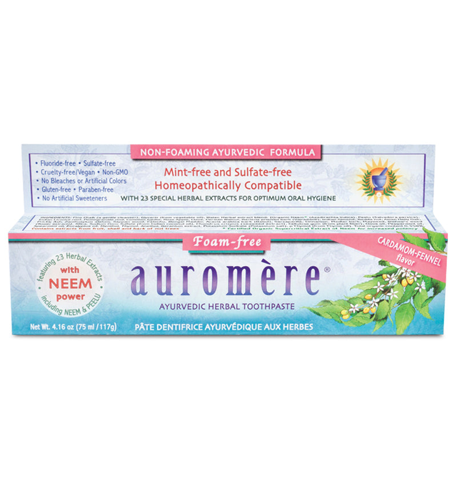 Auromère® Cardamom Fennel SLS Free Toothpaste | Dentifrice à la cardamome et au fenouil sans LSS