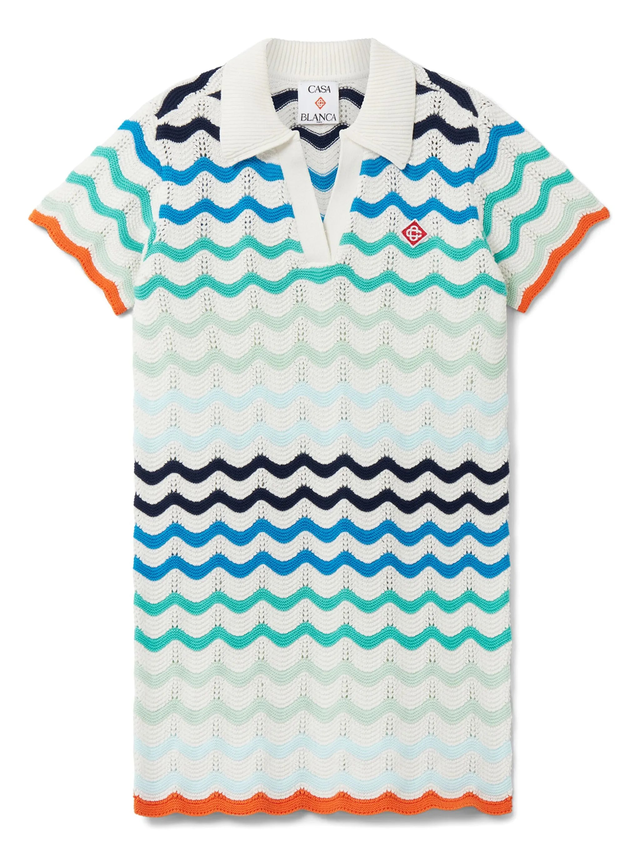 CASABLANCA KIDS Girls Wavy Crochet Dress Multicolour