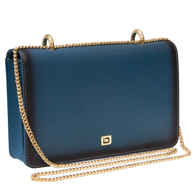 Luxury Leather RFID Blocking Crossbody Purse for Women – Shoulder Bag with Gold Chain