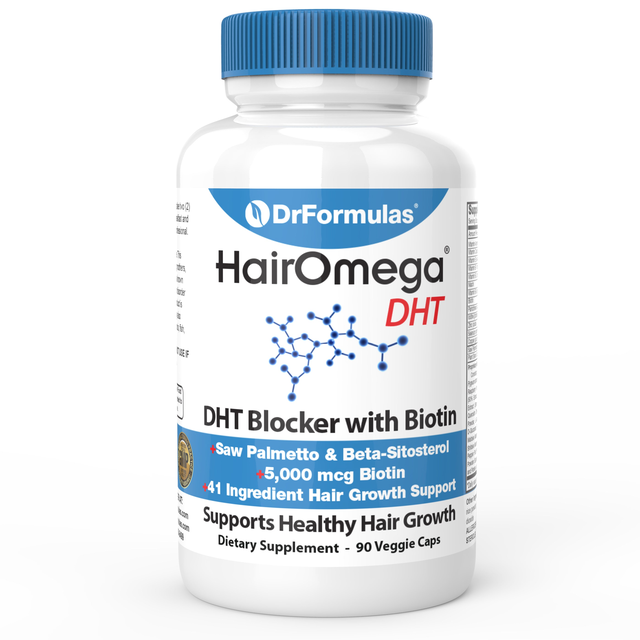 DrFormulas DHT Blocker for Men and Women | HairOmega Advanced Hair Growth Supplements, 45 Day Supply