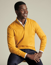 Merino Quarter Zip Sweater - Yellow