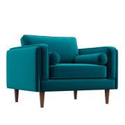 Fordham Teal Velvet Lounge Chair