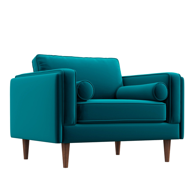 Fordham Teal Velvet Lounge Chair