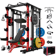 RitFit BUFFALO Smith Machine Home Gym Package with Lat Pull Down and Cable Crossover