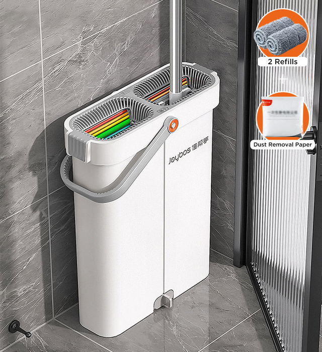 Joybos®Flat Floor Mop and Bucket Set with Aluminum Handle