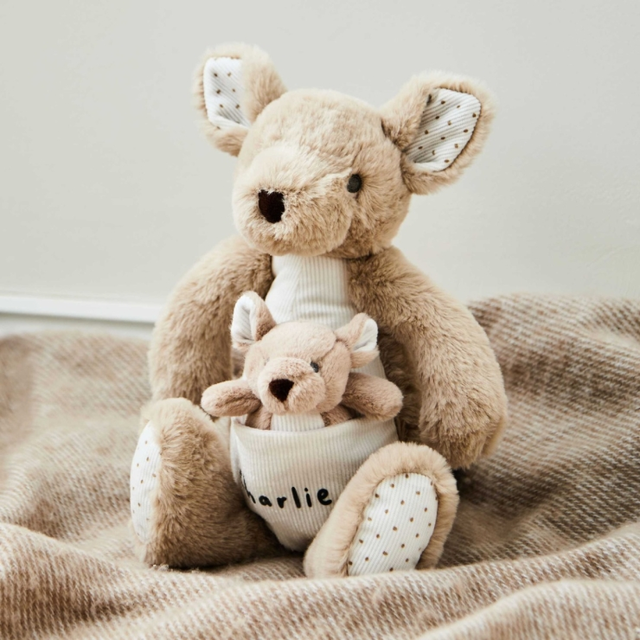 Personalized Kangaroo and Baby Soft Toy Set