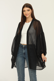 Black Chiffon Kimono-BEST SELLER