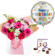 Birthday Flowers & Balloon Gift Set