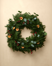 30" Orange & Eucalyptus Faux Wreath