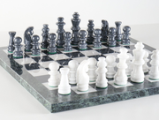 16" Black and White Marble Chess Set